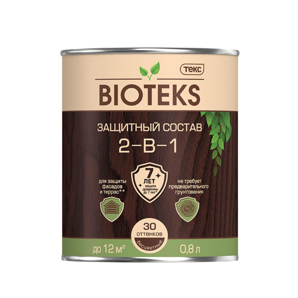 Антисептик Текс Bioteks 2-в-1 декоративный для дерева сосна 0.8 л
