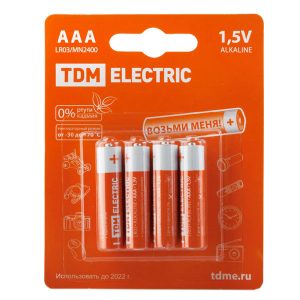 Батарейка TDM LR03 ААА 4 шт