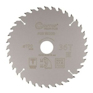 Диск пильный по дереву Cutop Profi plus c тефлоновым покрытием 36Т 190х1.5/2.2 х 30/25.4/20/16 мм