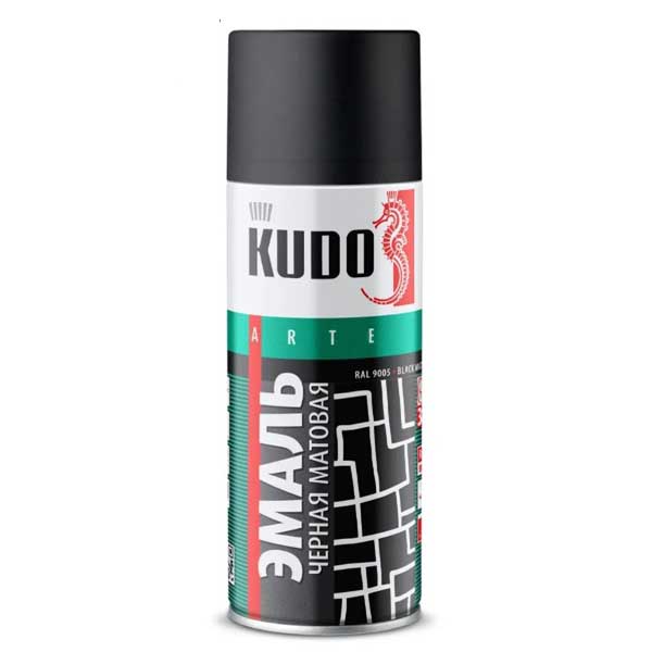 Эмаль-аэрозоль Kudo KU-1102 универсальная черная матовая 520 мл