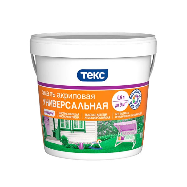 Эмаль Текс Универсал акриловая матовая 0.9 л