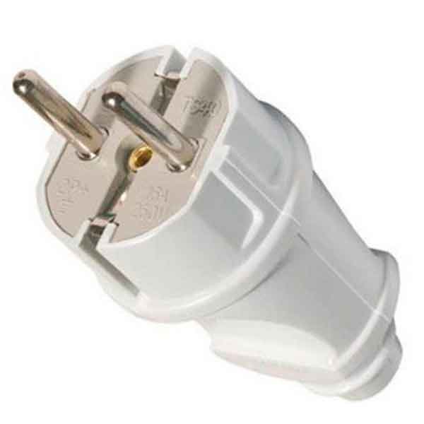 Евровилка прямая 16А с заземлением белая