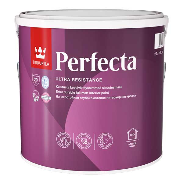 Краска в/д Tikkurila Perfecta моющаяся белая основа А 2,7 л