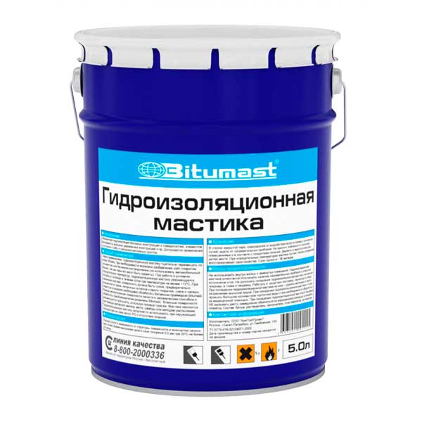Мастика гидроизоляционная Bitumast 5 л