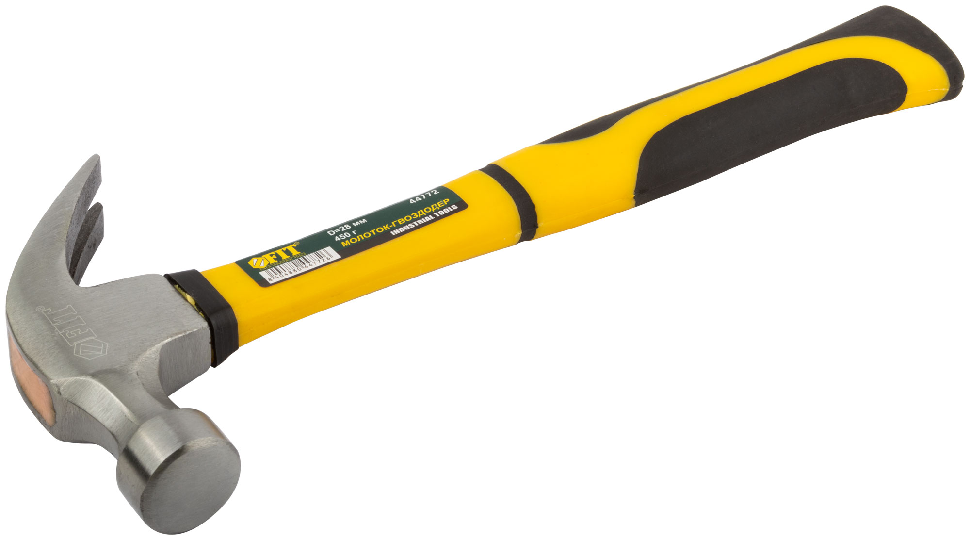 Молоток-гвоздодёр FIT Профи 0.45 кг фибергласовая ручка