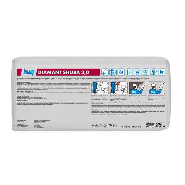 Декоративная штукатурка КНАУФ-Диамант шуба 3.0 25 кг — изображение 2