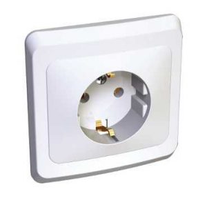 Розетка скрытая Schneider PC16-003B с заземлением без шторок белая