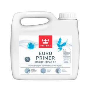 Укрепляющая акрилатная грунтовка Tikkurila Euro Primer 3 л