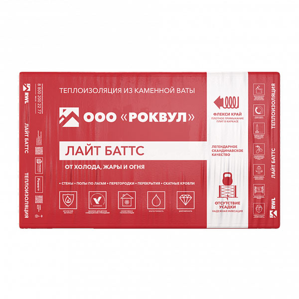 Утеплитель Rockwool Лайт Баттс 1000х600х50 мм 10 шт 6 м2