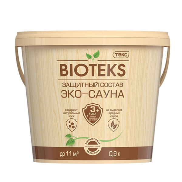Защитный состав Текс Bioteks Эко-сауна полуматовый 0.9 л
